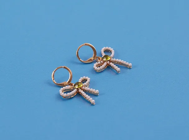 Сережки "Бантики", металл, Lafilaf 3104670 — 5