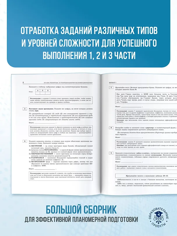 Книга ОГЭ-2026. Русский язык. 20 тренировочных вариантов экзаменационных работ для подготовки к ОГЭ (Людмила Степанова) — 8