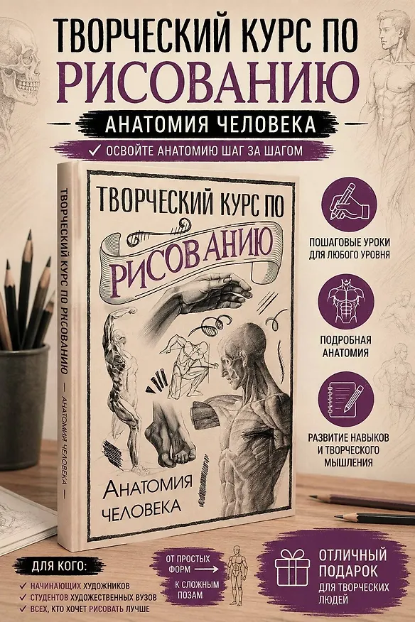 Книга Творческий курс по рисованию. Анатомия человека (Мистер Грей) — 4