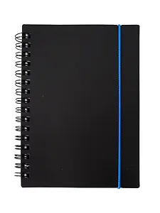 Записная книжка А6 80л кл. "Favorite Black. No 3" спираль, пласт.обл., резинка