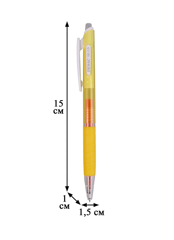 Гелевая ручка желтая 0,5 мм, Inketti, Penac 245958 — 2