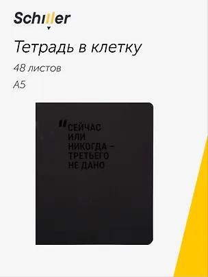 Тетрадь 48л кл. "Сейчас или никогда-третьего не дано" дизайн.тонир. картон, Schiller 3106850