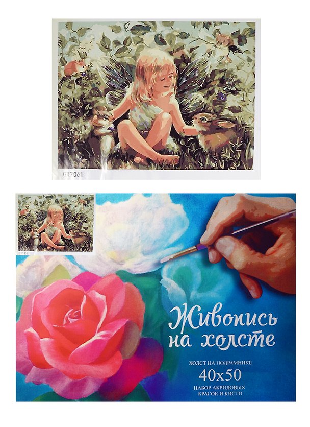 Набор Картина по номерам Лесные друзья (GX7061) (40х50) (+6) (24цв.) (коробка) 2497077 — 1