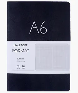 Записная книжка А6+ 60л кл. "Format. No 1" иск.кожа, интегр.переплет, тиснение фольгой