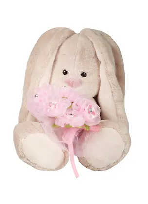 Мягкая игрушка Зайка Ми с букетом роз в сеточке (15 см) (SidX-140) 2504678