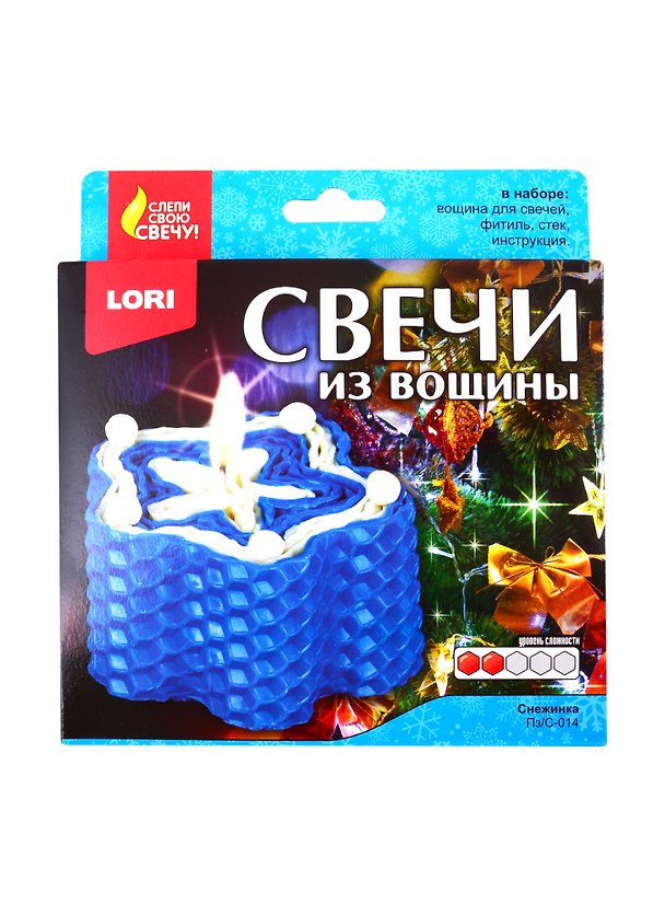 Набор для творчества Lori. Свечи из вощины «Снежинка» 2820255 — 1