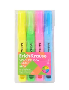 Текстовыделители 04цв "Visioline V-14 Liquid Neon", ErichKrause