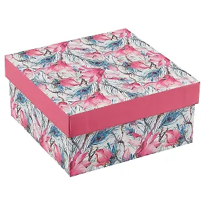 Подарочная коробка «Цветы и перья» маленькая