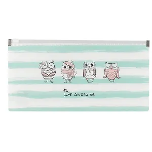 Папка на молнии «Совы. Be awesome», 25.5 х 13 см