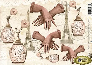 Декупажная карта переводная Парижский шик (D-036) (упаковка)