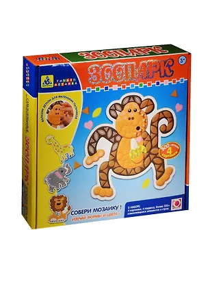 Мозаика-набор для малышей Зоопарк (4 шт.) (00422) (3+) (Origami) (Умная мозаика) (коробка) 2527137