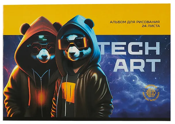 Альбом для рисования «TechArt» BG А4, 24 листа, скрепка, в ассортименте 3030045 — 3