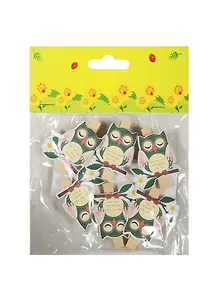 Набор для творчества, Набор прищепок Совы 6 шт в блистере