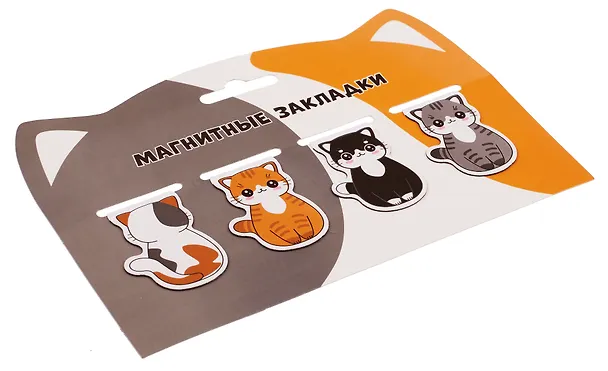 Магнитные закладки Котики цветные (4 шт) 2933404 — 3