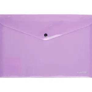 Папка-конверт А4 на кнопке "Glossy Vivid" полупрозрачн.пластик, фиолетовый, Erich Krause