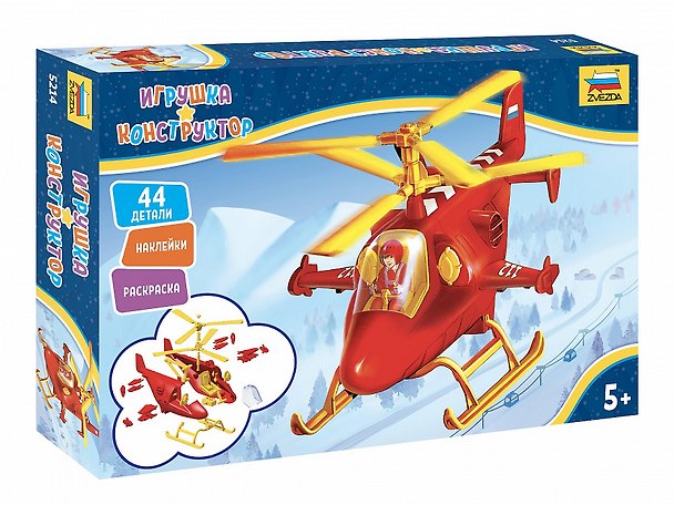 Игрушка - Конструктор Детский спасательный вертолет, 44 детали, 15см ТМ ZVEZDA 2929842 — 1