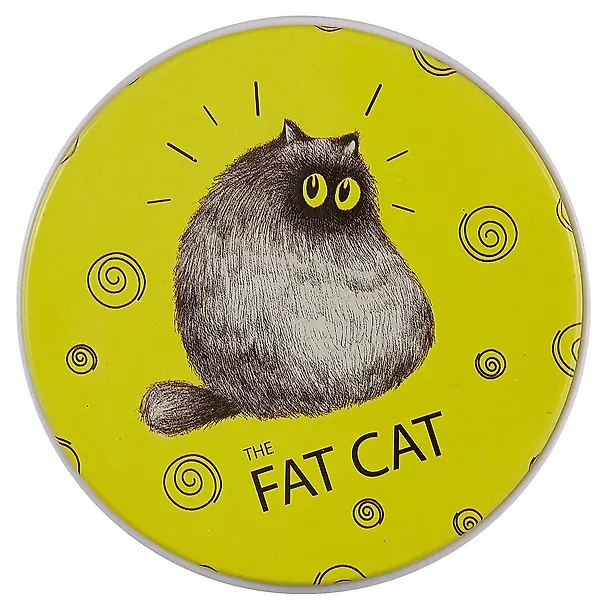 Шкатулка круглая Fat Cat (металл) (7,5см) 2689853 — 3