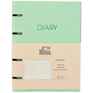 Ежедневник недат. А5 136л "Joy Book" снежная мята, иск.кожа, интегр.переплет, 4 кольца, разделители