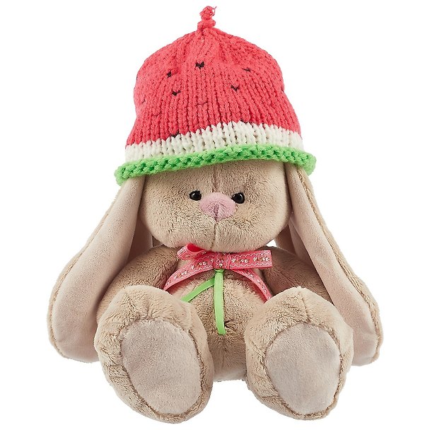 Игрушка мягкая Budi Basa, Зайка Мив вязаной шапке Арбузик (малая), 15см 2682829 — 1