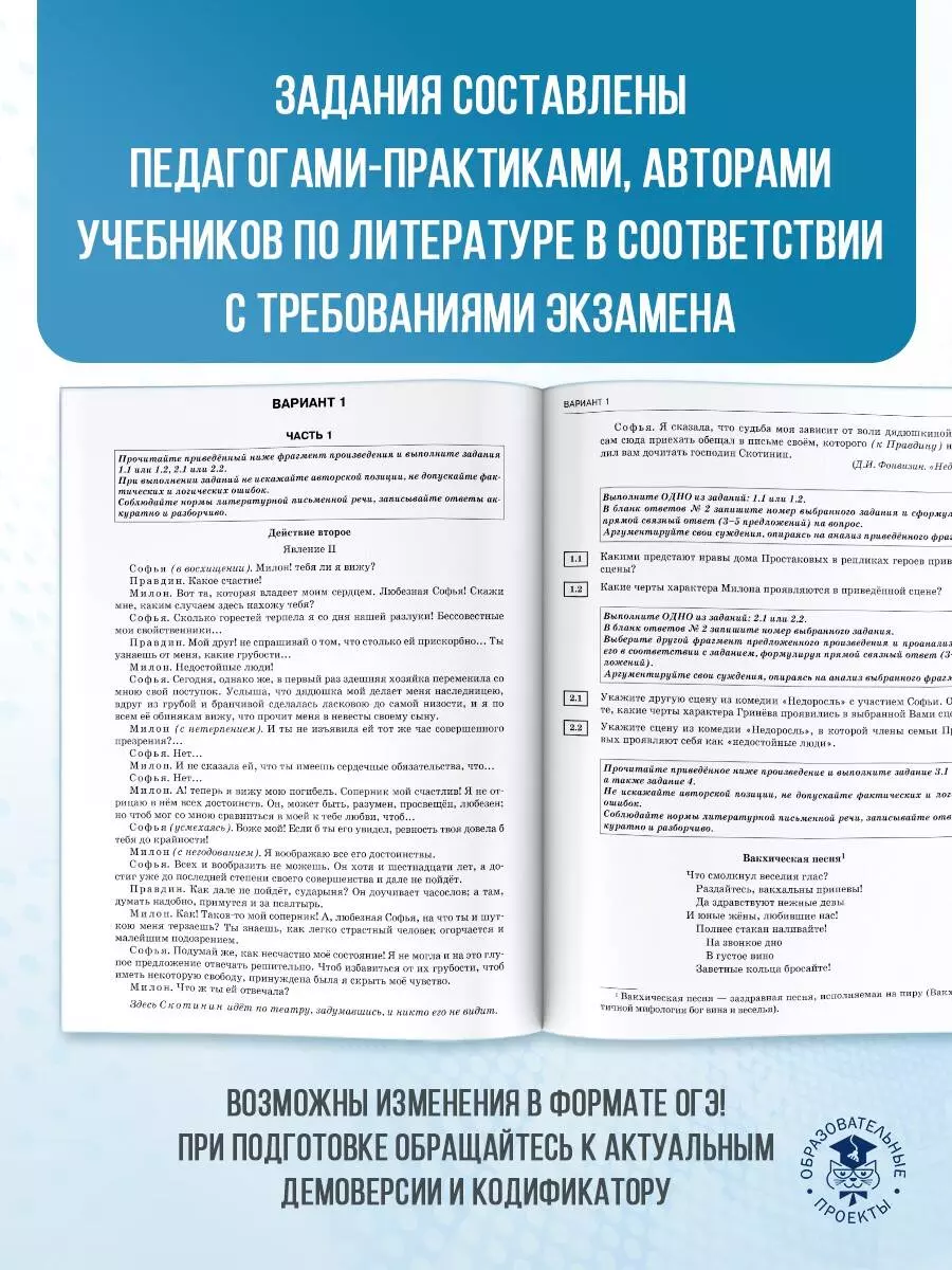 ОГЭ-2025. Литература.10 тренировочных вариантов экзаменационных работ для  подготовки к основному государственному экзамену (3050892) купить по низкой  цене в интернет-магазине «Читай-город»