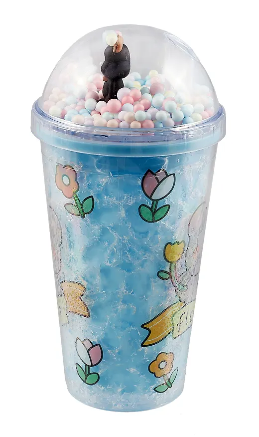 Стакан с крышкой Мишка Kawaii (пластик) (450мл) (12-16064-TER16) 3020052 — 2