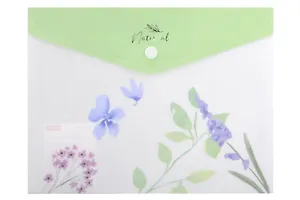 Папка-конверт А5 на кнопке "NATURAL BLUE FLOWERS", Hatber