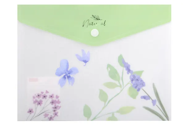 Папка -конверт «Natural blue flowers» А5 на кнопке, Hatber 3147203 — 1