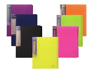 Папка с бок.прижимом А4 "PRISMA NEON", пластик 20мм, ассорти,