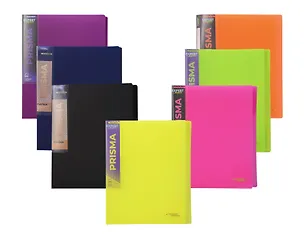 Папка с бок.прижимом А4 "PRISMA NEON", пластик 20мм, ассорти, 3138758