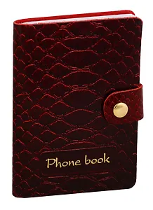 Алфавитная книга на кнопке Lezar А7+, 64 листа, вишня
