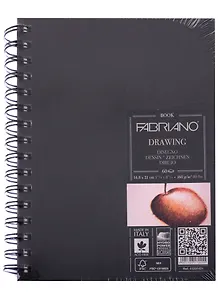 Блокнот для зарисовок 14,8*21см 60л "Drawingbook (портрет)" спираль, 160г/м2, Fabriano 