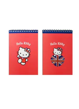 Блокнот А5 80л кл. "Hello Kitty. Red flag" гребень, блок офсет., 60 гр., мел.картон, глянцевая ламинация, ассорти, Премьера — 232971 — 1