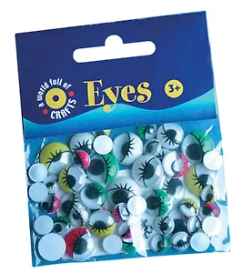 Глазки цветные с ресничками самоклеющиеся (2470033) (упаковка) (3+)