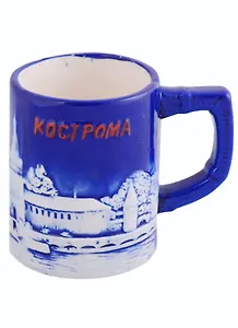 Кружка Кострома цв.синий (фарфор)(300мл)