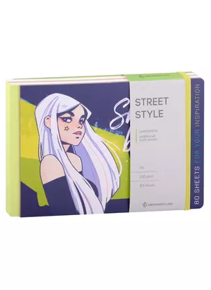 Скетчбук А5 80л "Street style" 100г/м2, доп.листы крафт, тв. обложка, на резинке, Greenwich Line — 2926106 — 1