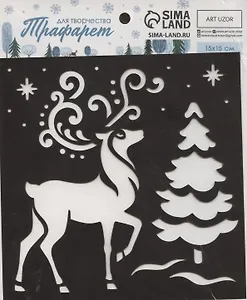 Трафарет для творчества "Северный олень"