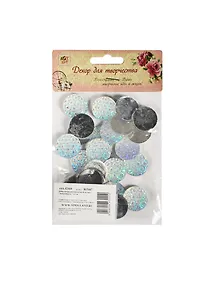 Набор декора для творч. Круг Белоснежность (865447) (30 шт.) (2х2 см) (АртУзор) (упаковка)