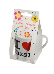 Кружечка I LOVE RUSSIA (фарфор) (5 см) (061-SM1-SR)