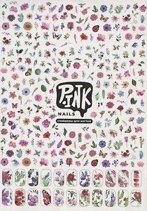 Слайдеры для ногтей «Цветы», Pink