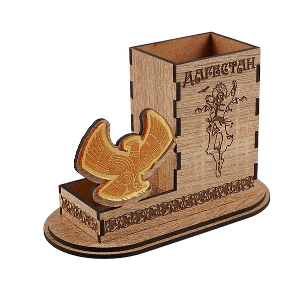 ГС Карандашница Дагестан с зеркальным элементом вид 2 (16x8x10см) (хдф, акрил) 2950082 — 1