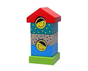 Игрушка развивающая, ALATOYS, Пирамидка деревянная Домик 7 деталей