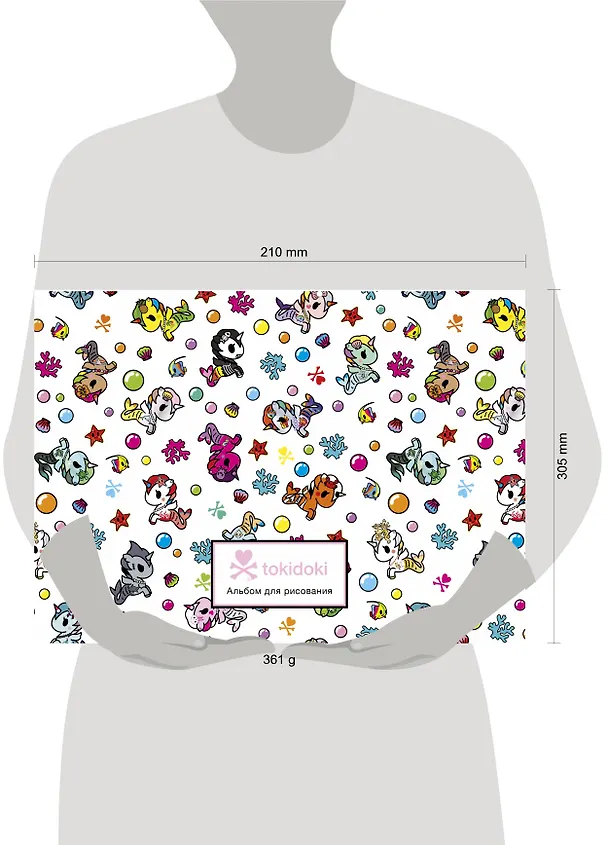 Альбом для рисования «Вселенная tokidoki. Единорожки» Издательство Эксмо А4, 50 листов, спираль 369700 — 3