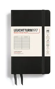 Записная книжка A6 93л лин. "Classic" тв.обл., черный, Leuchtturm1917