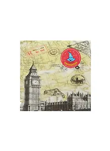 Салфетки бумажные Биг-Бен на бежевом (335339) (набор 20шт) (33х33см) (упаковка)