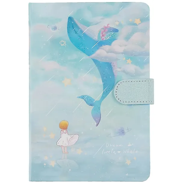 Блокнот с магнитной застежкой Девочка и Кит Dream little whale (224стр) (13х19) 2869478 — 6