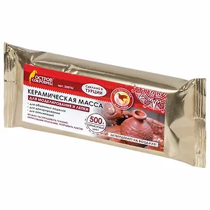 Масса керамическая для лепки ОСТРОВ СОКРОВИЩ, отвердевающая, 500 г, терракот,228732