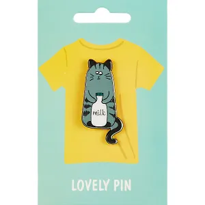 Набор значков Котик с молоком (акрил)