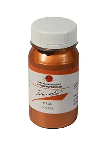 Краска акриловая "Деколор" медь,100мл,банка, Таир