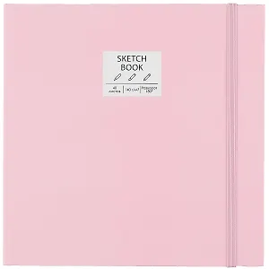 Скетчбук 195*195 40л "Free hand. No. 3" розовый, гладкая бумага, 140г/м2, тв.обложка, резинка