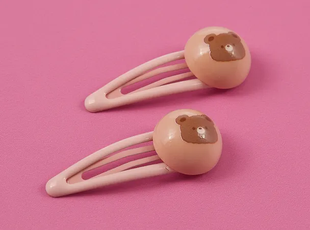 Набор заколок Kawaii Мишки (2шт) (пластик) (5см) (12-03907-B11) (Lafilaf) 3048641 — 3